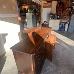 Wooden Dresser With Mirror