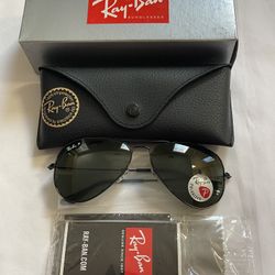 New Ray Ban Sunglasses Eyewear RB3025 002/58 Aviator Polarized Black  UV Protect