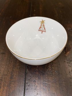 Pier 1 Christmas Tree Porcelain Bowl 