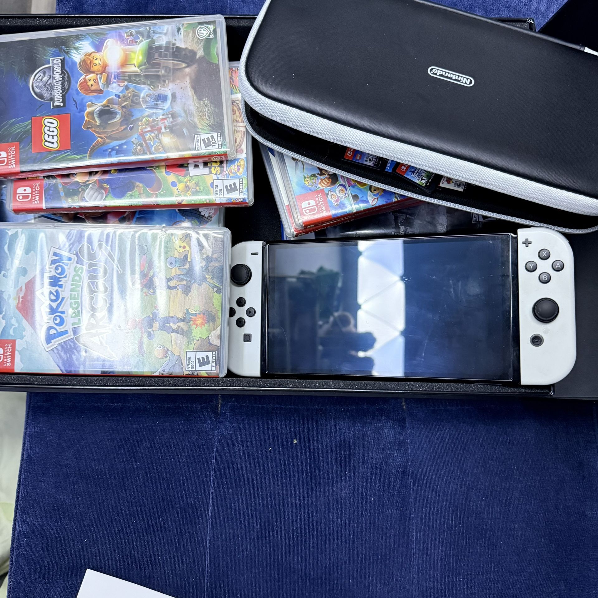 Oled Switch Nintendo With Games Memory Card And Case