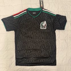 Black Mexico jersey available in S, M, L, XL (runs small)