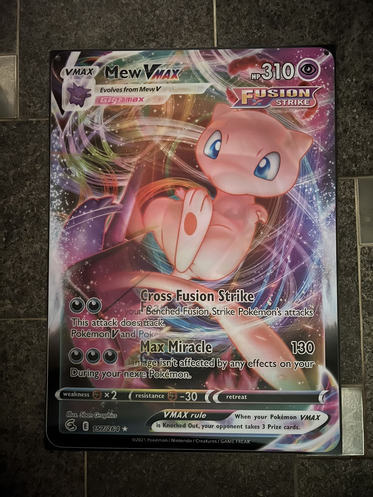 LARGE 17"X24" POKEMON MEW & GENGAR 3D LENTICULAR CARD POSTER STORE DISPLAY