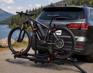 monTEK VA1017-1 Hitch-Mounted EBike Rack for Cars with Angled Loading Rail