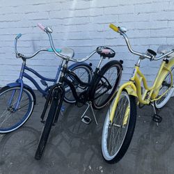 (3) Ladies Beach Cruisers - All For One Price