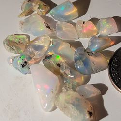 10pcs Natural Ethiopian Fire Opal Rough Polished Gemstones 