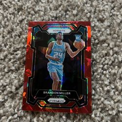 2023-24 Panini Prizm Brandon Miller Red Cracked Ice Prizm Rookie #152 Hornets RC