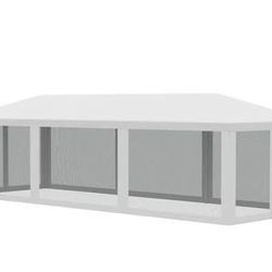 New in Box Outsunny 10' x 28' Party Tent Outdoor Wedding Canopy & Gazebo with Removable Sidewalls