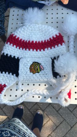 Knitted Blackhawks Hat