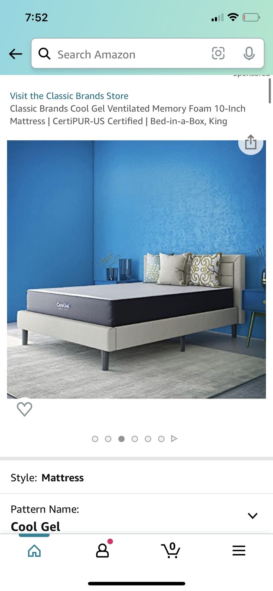 Classic Brands Cool Gel Ventilated Memory Foam King Mattress