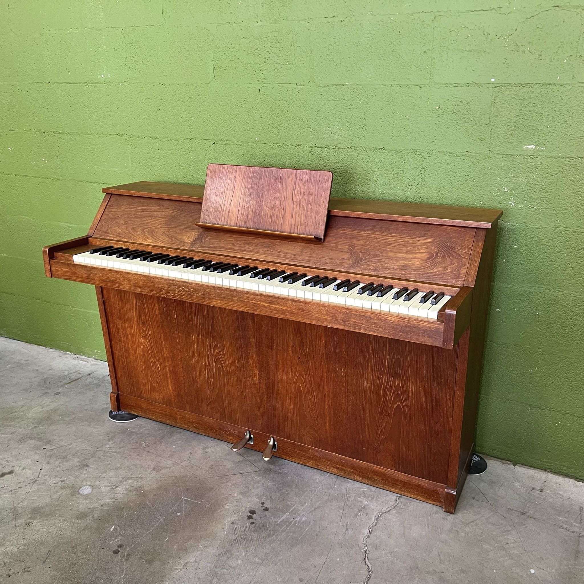Danish Mid Century Modern Teak Piano by Hornung & Moller