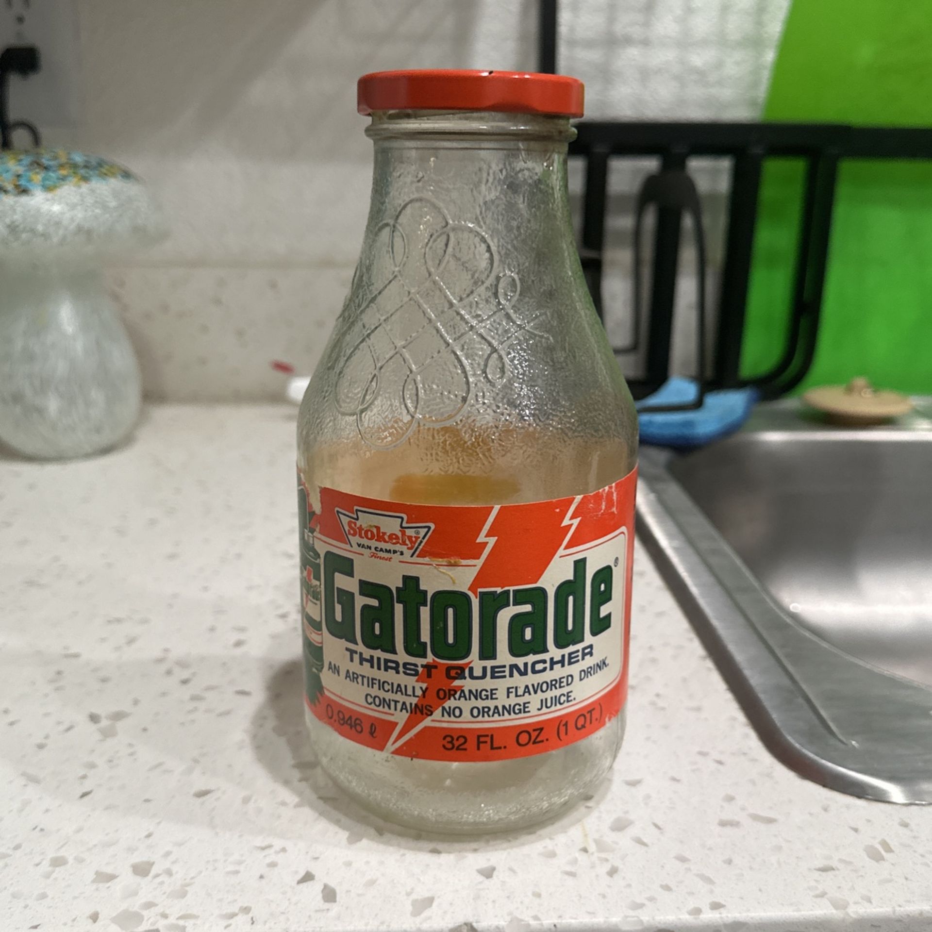 Vintage Stokely Van Camps Gatorade Glass Bottle