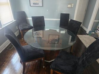 Glass table and chairs