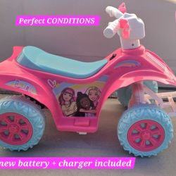 Barbie Electric Ride-On Quad – New Battery + Charger Included