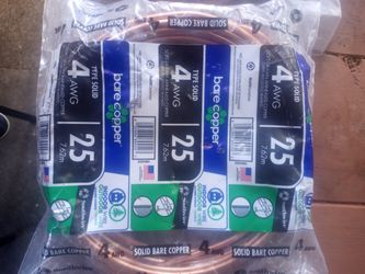 BARE COPPER WIRE 4AWG 25FT