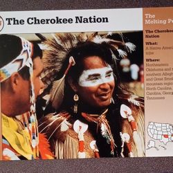 1997 Grolier Cherokee Nation American Indian History Vintage Collectible Large Card