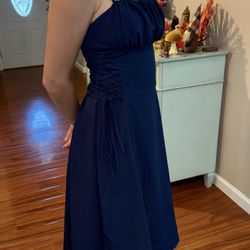 Woman’s Small Navy Dress With Lace Up Sides