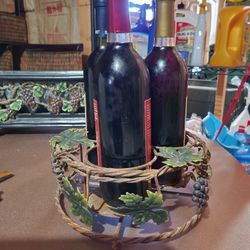 Metal 3 Bottle Wine holder And Tea Light candle Holder