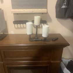 Hamdmade Black Pipe 3 Candle Holder 