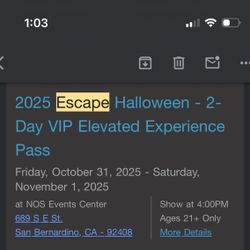 2 Day VIP Escape Ticket