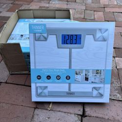 Thinner by Conair Digital Glass Weight Scale 400 lb Capacity