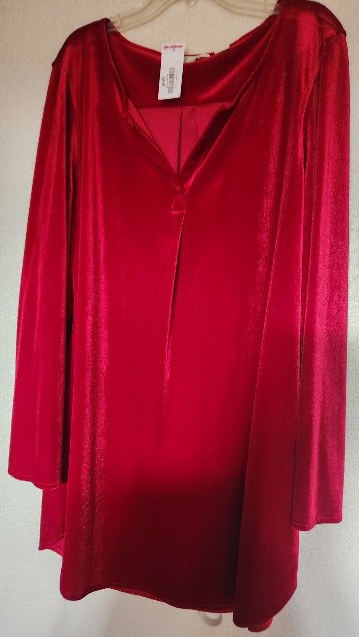 Women's Red Velvet Blouse