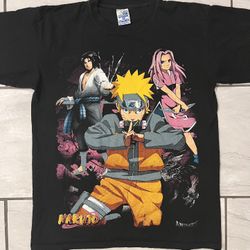VINTAGE Naruto Mexican Boot T-Shirt  Shippuden size Medium Sasuke Sakura Rare