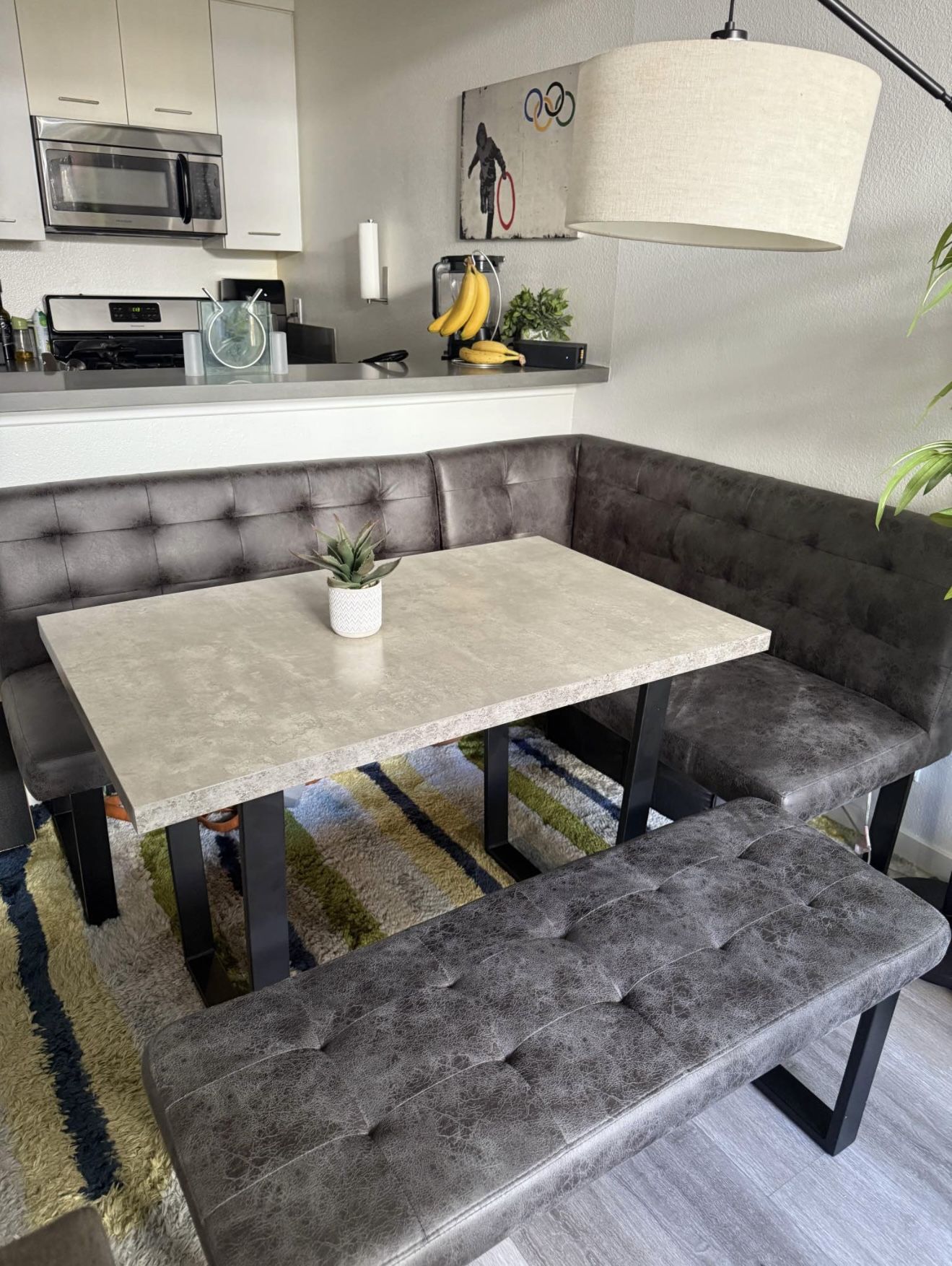 Modern Gray Breakfast Nook Dining Set - STILL AVAILABLE