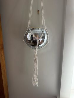 Disco ball hanging planter