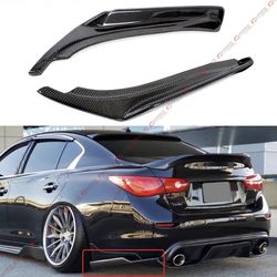 14-24 Infiniti Q50 Real Carbon Fiber Rear Bumper Side Corners