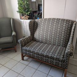 Love Seat And 2 Wing Back Chairs
