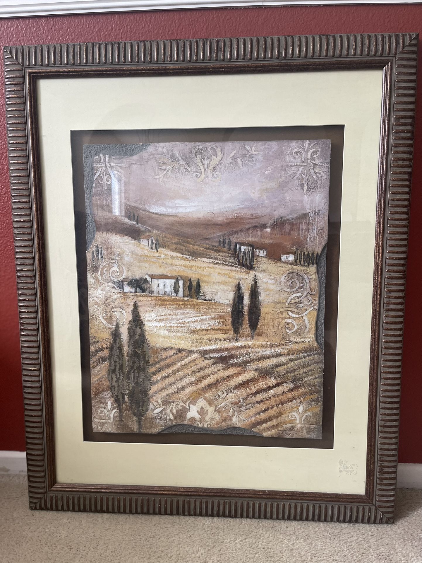 FRAMED LANDSCAPE ART 25.5” X 31.5” - $20