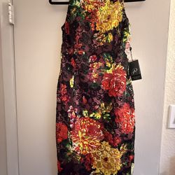 Size 2 Adrianna Papell floral lace Cocktail Dress