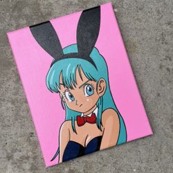 Dragon Ball Bulma Bunny Canvas Hand Painting 
