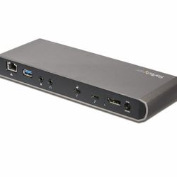 Thunderbolt 3 Dock, Dual Monitor 4K 60Hz TB3 Laptop Docking Station, DisplayPort, 85W PD, 3x USB, GbE