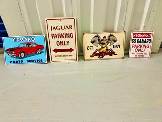 Lot of 4 Automotive Novelty Metal Signs