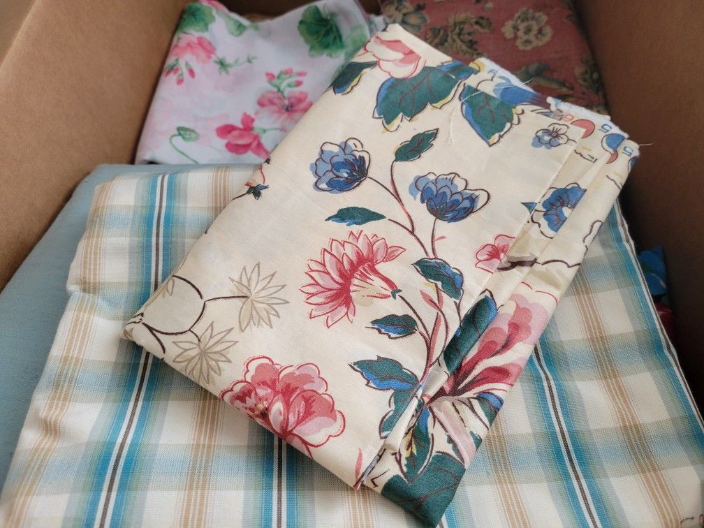 4 Boxes Of Sewing Fabrics