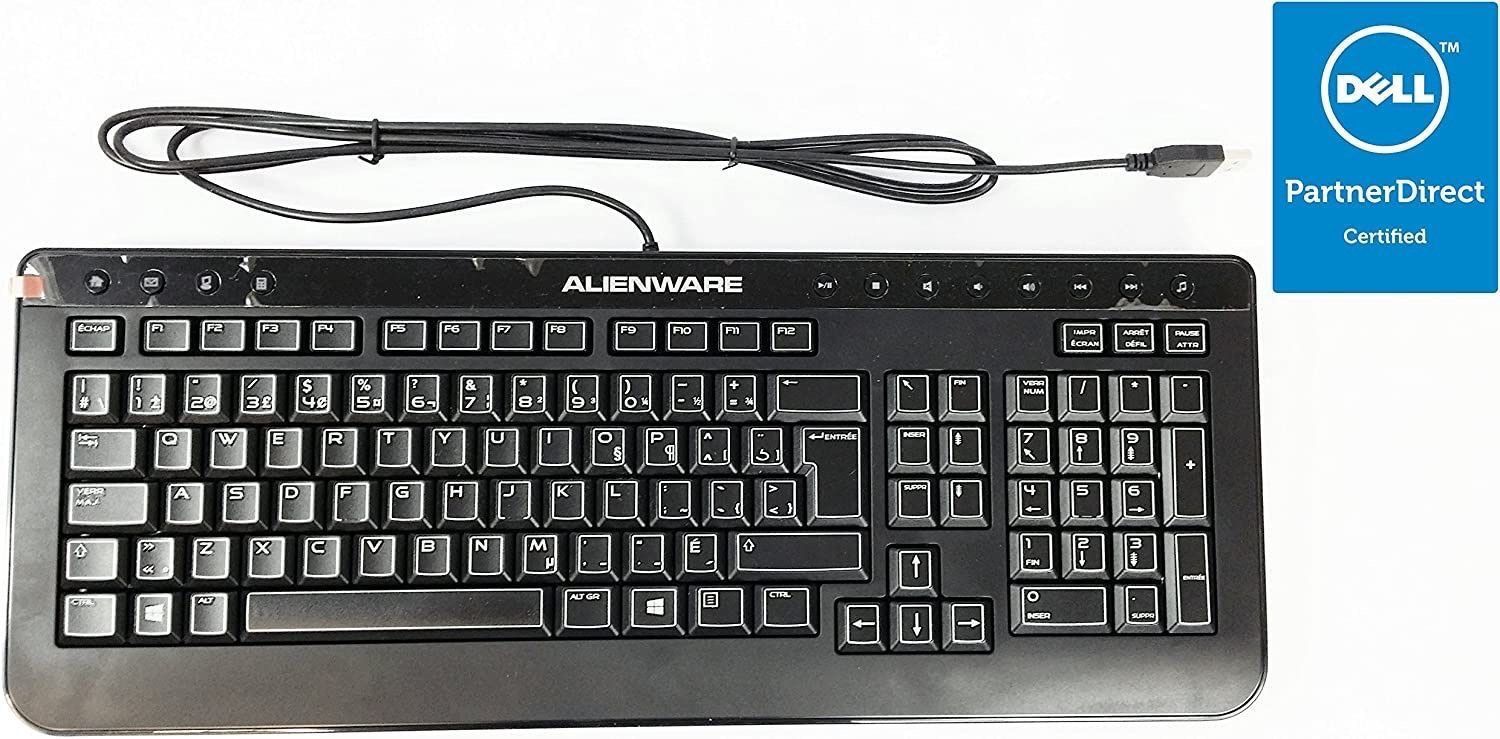 Alienware Dell French Canadian/English Slim Black USB Keyboard Sk-8165 D1PT0