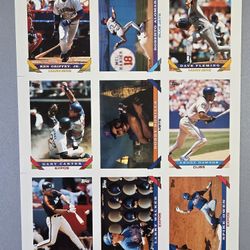 1993 Topps Baseball 9 Card Uncut 8x10 Promo Sheet
