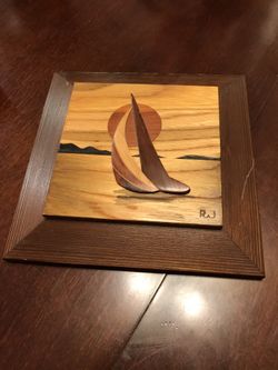 Sailboat Marquetry Wall Art
