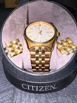 Citizen Corso Men’s Eco-Drive Gold-Tone Stainless Steel Watch with Champagne Dial — BM7332-53P