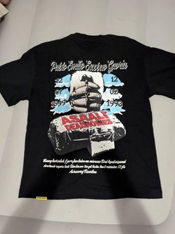 Asaali Jean Co. / ALCS, Mens szM Black Double-Sided Pablo Escobar Graphic Tee