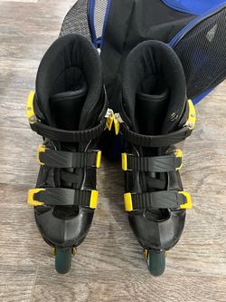 Black and Yellow Inline Rollerblades