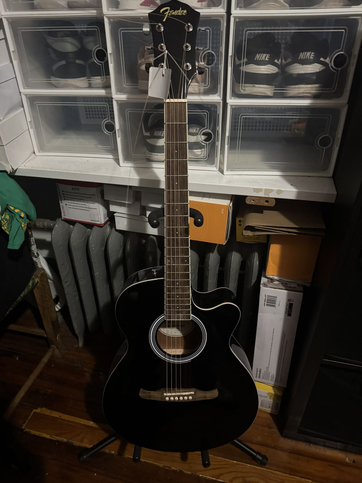 Fender FA-135CE Concert Acoustic-Electric Guitar Black