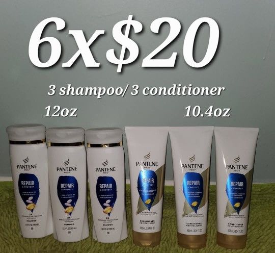 3 Shampoo And 3 Conditioner Repair And Protect Pantene