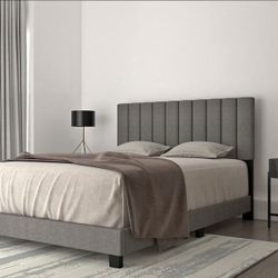 Fabric Grey Queen And King Size Bed Frame 