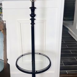 Vintage Floor Lamp with Round Glass Table with Metal Shade.