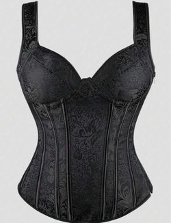 NEW Women's Double Strap Bustier Corset Top With Built-In Cups, Waist-Cinching Body-Shaping, Size 12/XXL.