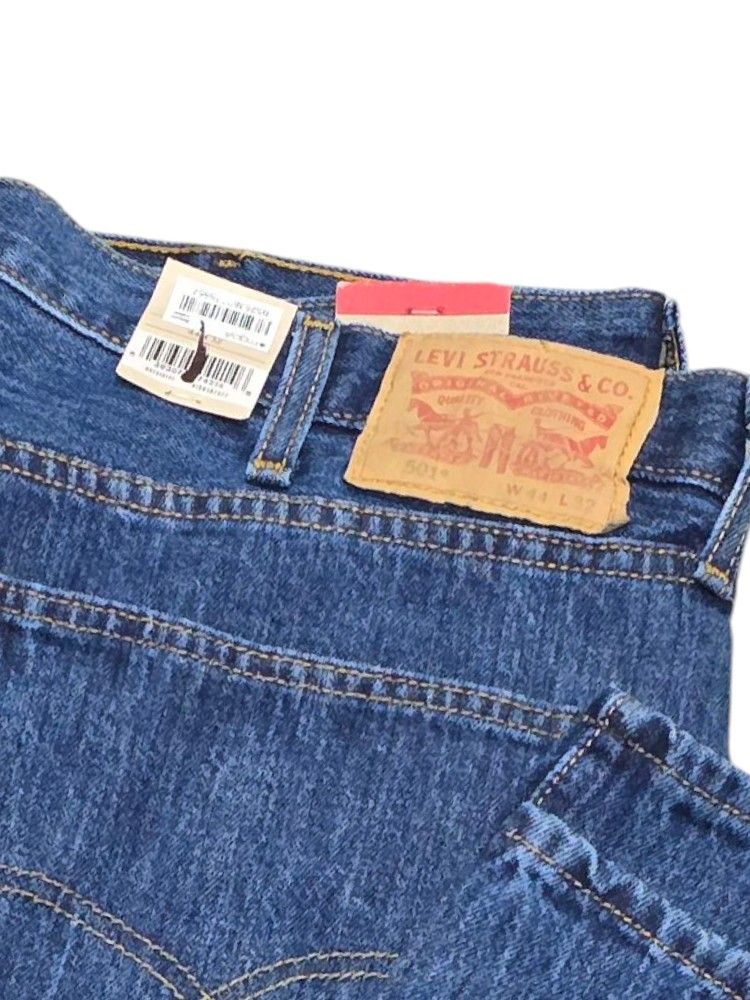 Levi's 501 jeans - classic straight leg blue denim jeans 44x32