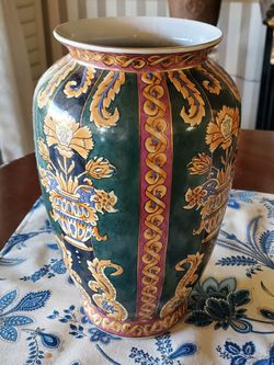 Black Asian Style Ceramic Vase - $10 obo