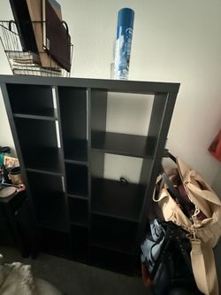 Black Cube Storage Bookshelf Unit